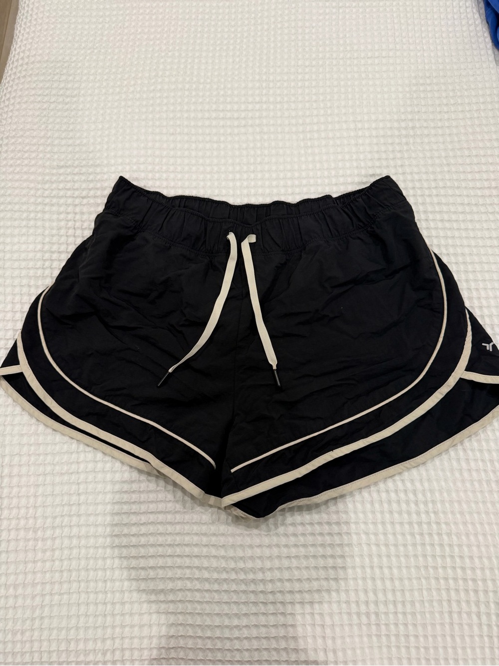 Old Navy Black Athletic Shorts with Cream Trim